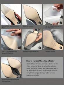 1pc Thickened, Noiseless & Waterproof Shoe Sole Sticker For High Heels, Prevent Grinding, Suitable For Any Shoe Size, For Women Sandals Women Pumps