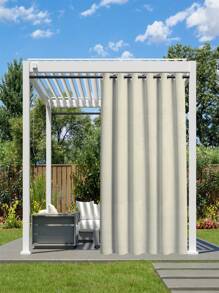 BONZER Outdoor Curtains For Patio Waterproof Weatherproof, UV And Fade Resistant Outside Curtains For Gazebo, Front Porch, Pergola, Sun Blocking Privacy Curtain, 54 X 84 Inch, 1 Panel, Black - Beige - View 2