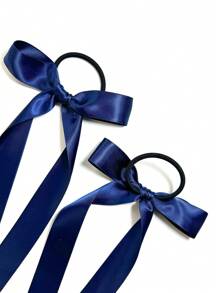 2 件女士粉色亮面丝带飘带蝴蝶结发带，适合日常约会、旅行、生日、派对和大学通勤可爱 - 粉色 - 查看 4