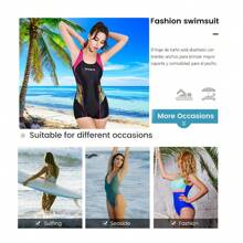 Traje De Entrenamiento De Natacióntrajes De Baño Deportivos - Negro - Ver 4