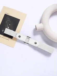 1PC Latest Invisible Belt Neutral Joker PU Leather Slouchy Elastic Belt Is Suitable For Daily Wear Summer, School Fall, Autumn, Halloween - Color - View 6