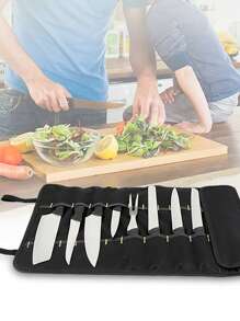 1pc Knife Storage Bag Portable Storage Bag, Canvas-Free Outdoor Portable Reel Picnic Bag Chef Knife Kit Chef Knife Kit Picnic Bag Knife Storage Bag, Large Capacity Roll Portable Storage Bag Chef Kit Oriental And Western Food Chef Knife Storage Bag Waterproof Storage Bag Multifunctional Knife And Fork Storage Bag Portable Storage Bag, Camping Props Storage Bag