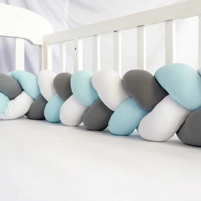  ENTRENUDOS- Bumper cuna / Parachoques bebe / Trenza cubre cuna colchón VARIAS MEDIDAS / ELIGE LA MEDIDA DE TU PREFERENCIA/ 18 cm alto