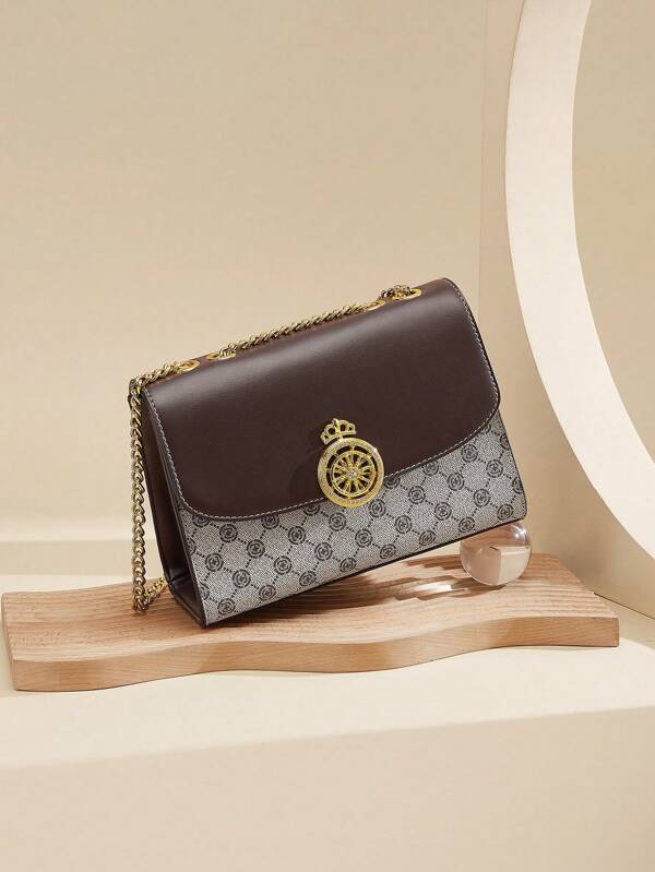 CORALDAISY Retro Flap Shoulder Bag, Suitable For Daily Outfit