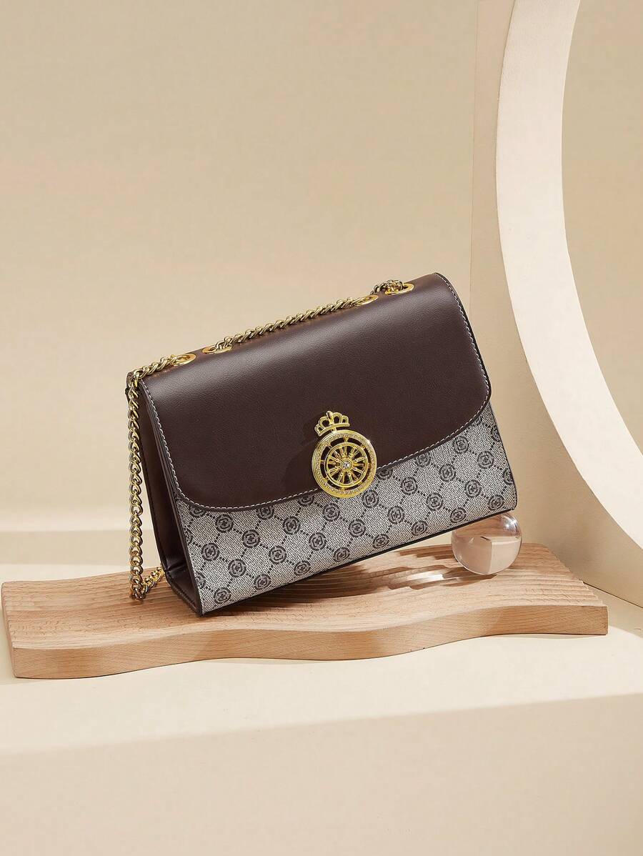 CORALDAISY Retro Flap Shoulder Bag, Suitable For Daily Outfit - Multicolor - View 1