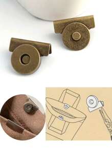 2/4入組古銅色磁扣，鐵質夾子，袋口邊夾，手提袋鈕扣，鈕扣袋，手提包製作配件，磁性手提包關閉扣件（尺寸14x3mm），學校用品，老師禮物，返校季老師用品