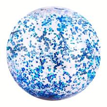 1pc 40cm Inflatable Flash Beach Ball, Summer Water Ball, Sequin Beach Ball, Summer Beach Swimming Pool, Party, - Blue - View 9