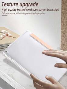 A Mới Vàng hồng Thiết kế Với Trong suốt Mờ Trở lại Che phủ Và Xấp ba Bền chặt Chống sốc Từ tính Chức năng Đơn giản Làm Việc  TPU Vỏ máy tính bảng Tương thích với iPhone người mẫu , Samsung , - Hoa hồng vàng - Xem 5