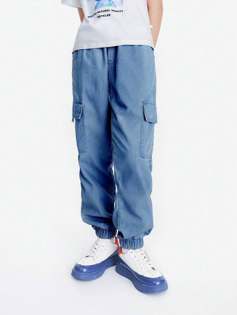 Annil Boys' And Girls' Children's Clothing, Lightweight Denim Pants, Spring And Summer Work Pants, Sun Protection Underwear, And Cool, Mosquito Proof Pants - Blue - View 1