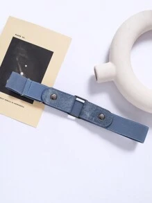 1PC Latest Invisible Belt Neutral Joker PU Leather Slouchy Elastic Belt Is Suitable For Daily Wear Summer, School Fall, Autumn, Halloween - Color - View 4