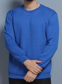 Men Sweatshirts - 寶藍色 - 查看 1