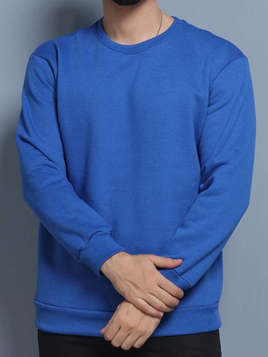 Men Sweatshirts - 寶藍色 - 查看 1