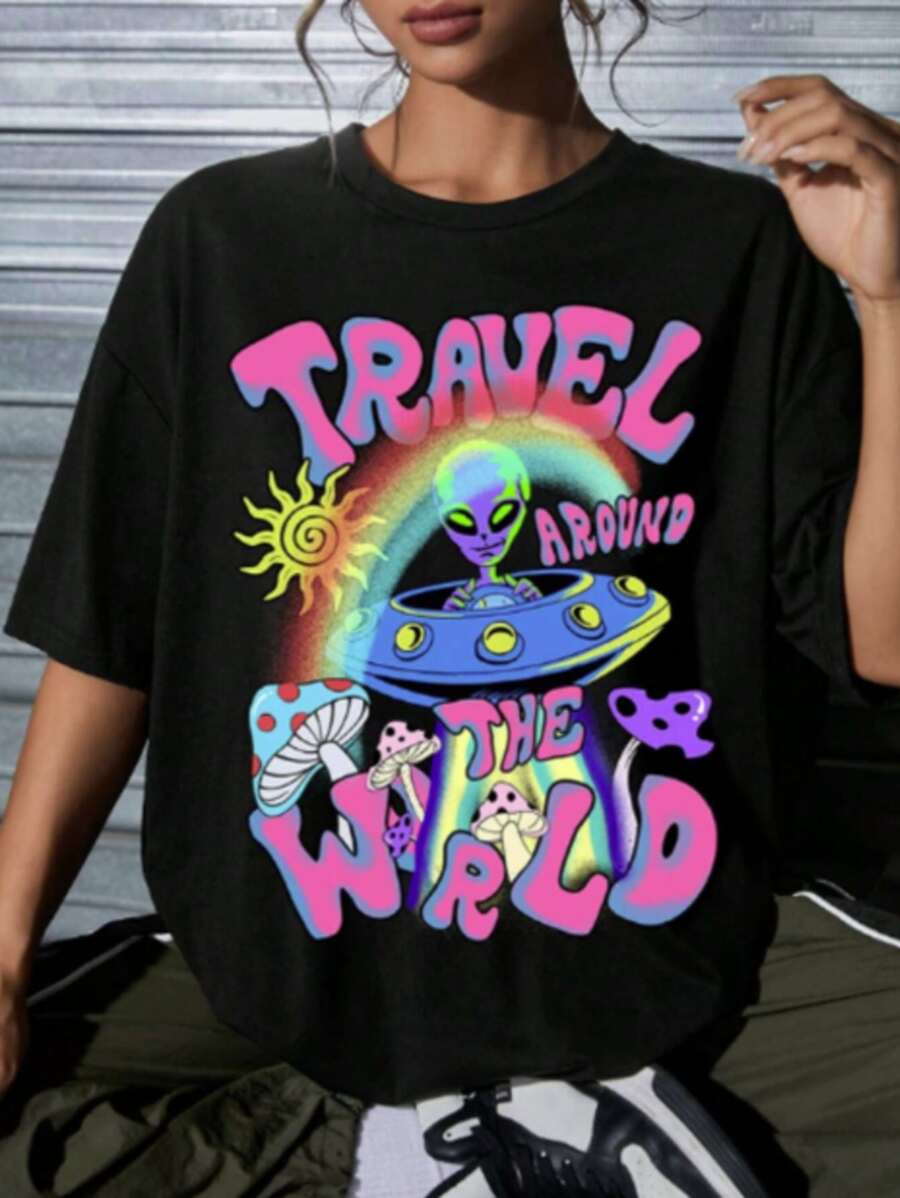 Women T-Shirts - 黑色 - 查看 1