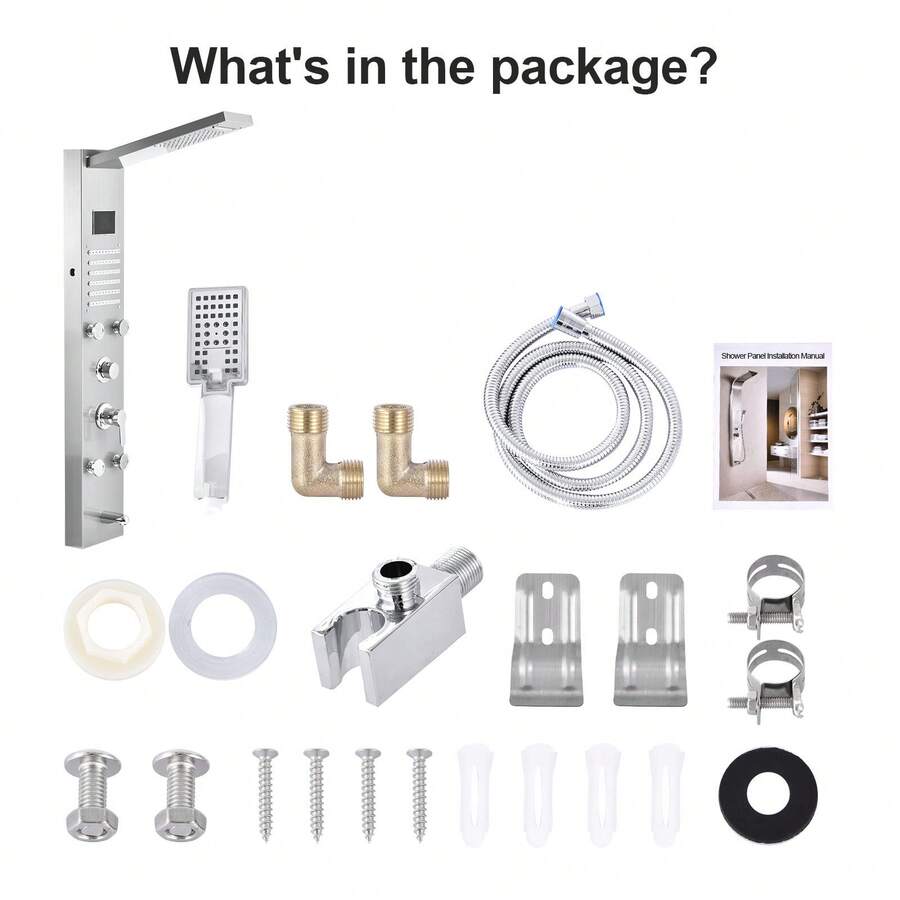 Shower Panel Smart Digital LED Shower System With 6 Body Jets Stainless Steel Shower Unit