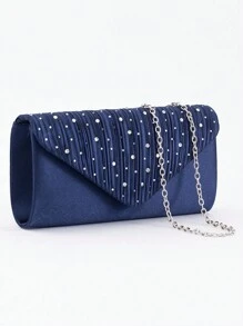 Women's Fashionable Versatile Elegant Rhinestone Evening Bag, Clutch, Shoulder Bag With Chain Strap For Party And Formal Events