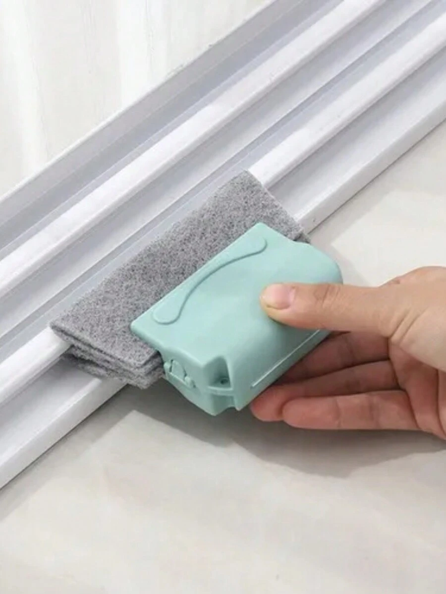 Limpador Janela Escova Limpeza Cantos Multiuso Janelas Cozinha Fogão Limpa Canto Pratico Casa Microfibra - Multicolorido - Visão 1