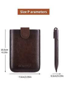 1pc Slim & Minimalist Leather Card Wallet For Men With Button Closure. It Can Hold Credit Card Bank Card Transportation Card And Cash. A Perfect Choice For Daily Use In 2024 Fashionable And Durable Business Casual - Coffee Brown - View 6