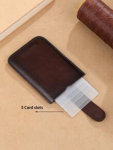 1pc Slim & Minimalist Leather Card Wallet For Men With Button Closure. It Can Hold Credit Card Bank Card Transportation Card And Cash. A Perfect Choice For Daily Use In 2024 Fashionable And Durable Business Casual - Coffee Brown - View 9