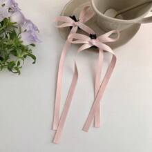 8 件/套女孩蝴蝶结弹性发带，半甜美公主发饰，丝带发带，编织头带配饰 - 彩色 - 查看 6