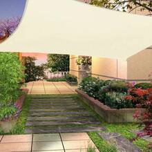1 Set Large Rectangular Sun Shade Sail, Waterproof, 98% UV Protection, Suitable For Patio, Garden, Swimming Pool, Outdoor Camping, With Installation Steel Cable - Beige - View 8