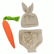 Carrot Bunny Handmade Crochet Newborn Photography Outfit, Adorable Baby Shower Gift Baby Shower Family Decorations Gifts Baby Shower Easter Gift Things For Girls/Boys