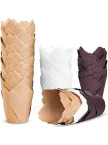 Tulip Cupcake Liners, Muffin Liners For Baking By Baker's Signature – Parchment Paper Cups Cupcake Wrappers – Perfect Size, Sturdy, Greaseproof & Easy To Use-25/50/100/120pcs