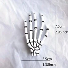 1pair European And American Dark Style Glow In The Dark Skull Hair Clip, Gothic Punk Hair Accessories For Women, Halloween Party Cosplay Decoration, Plastic Skull Hairpin, Festival Gift Halloween Hair Accessories