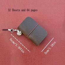 1個帶鑰匙扣的皮革迷你口袋筆記本,創意皮革手工珠寶筆記本,多用途迷你皮革tn簿記帳,適合送給家人和朋友,假日禮物。 - 彩色 - 查看 7