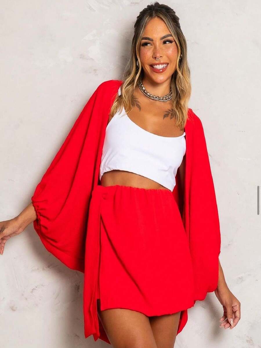 Women Two-Piece Outfits - Red - View 1