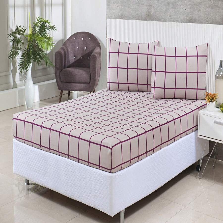 Sheet Sets With Pillowcases - Màu Đỏ Sâu - Xem 1