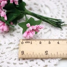 12 件人造星形流苏花束，带叶子、珠子、雄蕊、花芯和花环，适用于婚礼装饰和礼品配件、情人节、礼物 - 彩色 - 查看 4