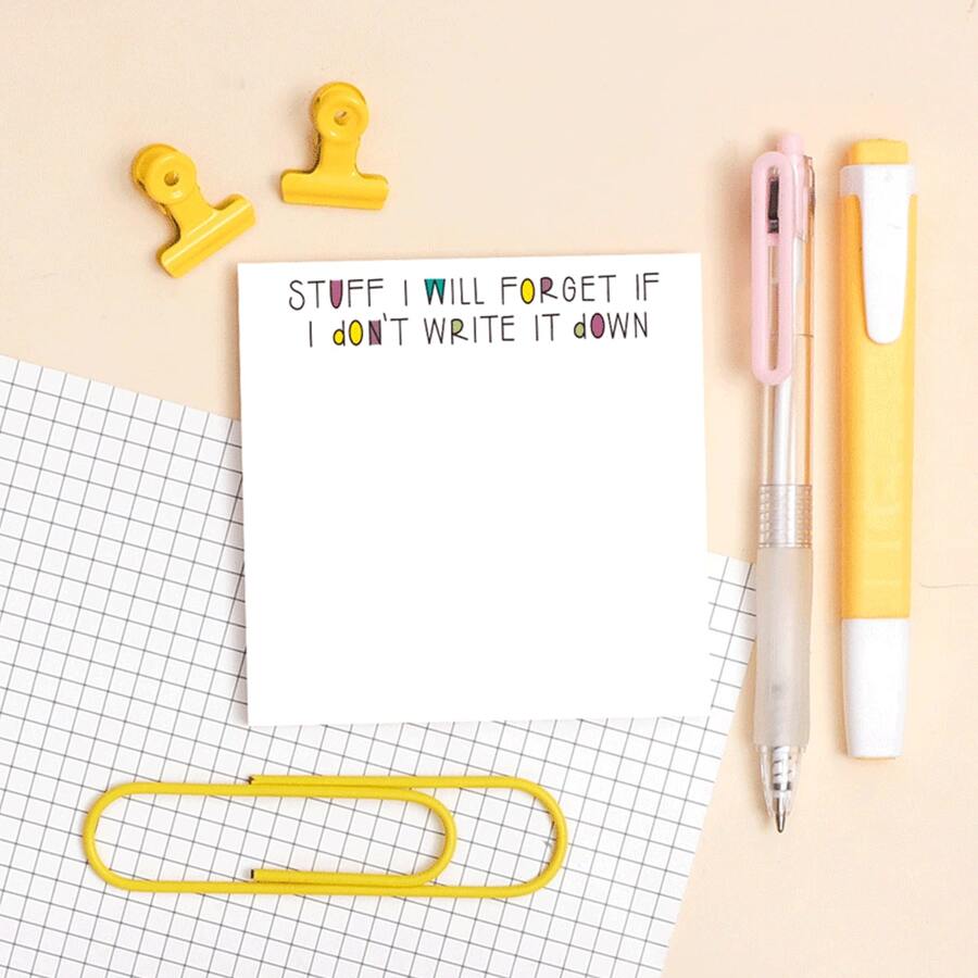 1 PC Funny Notepads With Sayings Sticky Notes, Cute Office Supplies To Do List Work Assorted Notepad For Workers, 3 X 3 Inch, 50 Sheets/Pad - Multicolor - View 1