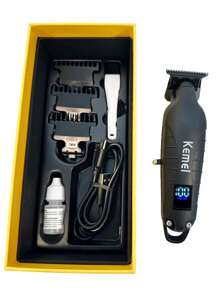 Kemei Kemei Brand  Metal Body New Hair Clipper Professional Electric 0mm Zero Gapped Carving Clipper For Men Cordless Rechargeable Metal  Powerful Hair Trimmer WIth LCD Display Cutting Machine Good Quality KM-2293