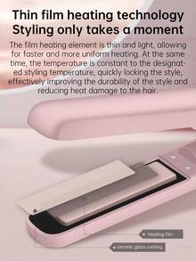 1 Pc Wireless Hair Straightener, Straight And Curl Dual-Purpose Curling Iron, Portable Hair Curler, Rechargeable Wireless Splint - White - View 4