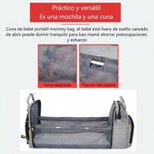 Mochila multifuncional de gran capacidad para maternidad y bebé,navidad - Gris - Ver 9