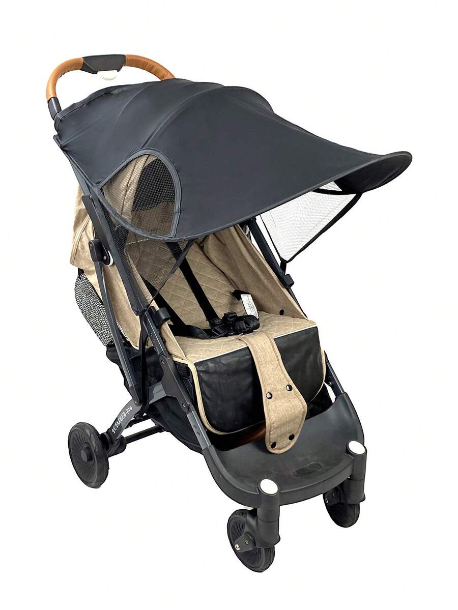 Universal Baby Stroller Sun Shade Canopy Anti-Uv Full-Cover Mosquito Net Pram Tent Cloth Sunproof - Black - View 1