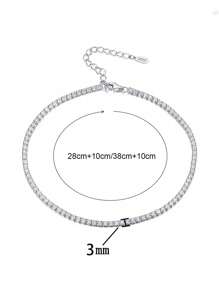 1 件闪耀合成钻石项链，女款 S925 纯银镀黄金迷人情人节精美女士珠宝礼物