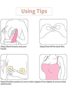 20 piezas/paquete Cubiertas desechables para pezones de tela no tejida (10 formas redondas y 10 formas de flor) diseñadas para hombres y mujeres para esconder los pezones, prevenir pellizcos y transparencia, mantener los senos encantadores y libres de sudor