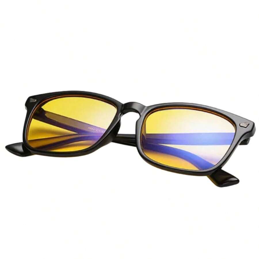 Men Eyeglasses - Negro - Lentes Amarillo - Ver 1