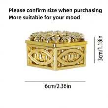 1件創意塑料小儲物盒，中空圖案糖果盒，紀念品包裝盒，婚禮假日禮品盒，珠寶儲物禮品盒 - 彩色 - 查看 3