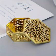 1件創意塑料小儲物盒，中空圖案糖果盒，紀念品包裝盒，婚禮假日禮品盒，珠寶儲物禮品盒 - 彩色 - 查看 4