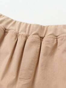 Annil Pantalon court mi-mollet d'été style étudiant décontracté mince en kaki pour garçons pré-adolescents