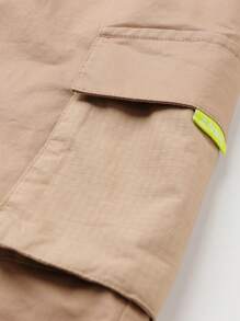 Annil Pantalon court mi-mollet d'été style étudiant décontracté mince en kaki pour garçons pré-adolescents