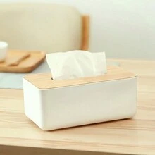 方形紙巾盒桌面收納盒 简约盒子包装 装饰性纸巾收纳盒 创意纸巾盒 家用厨房卧室客厅餐厅塑料家居收纳盒 家居装饰用品 全屋物品 - 白色 - 查看 6