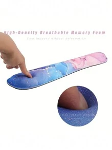 A Set 4pcs Large Ergonomic XXL Marble Desk Mat Set - Extended Gaming Mouse Pad, Keyboard Wrist Rest Support, Coaster - Non-Slip Base, Stitched Edge - Easy Typing, Pain Relief - (35.4*15.7 In) - For Office, Home, Computer, Laptop - Multicolor - View 5