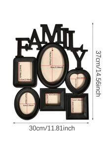 1pc Family Photo Frame Combination Wall Hanging Photo Wall,Living Room Furniture Decoration Photo Frame - Black - View 7