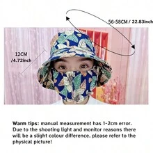 Mũ gốm Talavera của Mexico Mũ xô mùa đông Mũ lông xù Mũ lưỡi trai & Mặt nạ trong một, Mũ băng chống nắng vành rộng dành cho nữ - Màu xanh lam - Xem 2