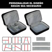 Organizador Portátil Electrónicos, Estuche para Cables y Cargadores Organizador de Cables para Viaje para Discos Duros, Cables USB, Auriculares, Teléfono, Cargadores, Tarjeta SD/TF - Negro - Ver 4