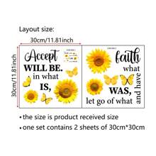 2入組啟發性引言乙烯基牆貼紙：接受現在的自己,放手過去的一切,對未來懷有信心,適用於臥室、客廳,激勵振奮的引言乙烯基貼紙,11.8x11.8英寸x2片