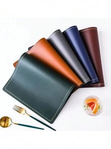 6 Pcs Table Placemat Waterproof Insulation Coffee Kitchen Dining Decoration - Navy Blue - View 7